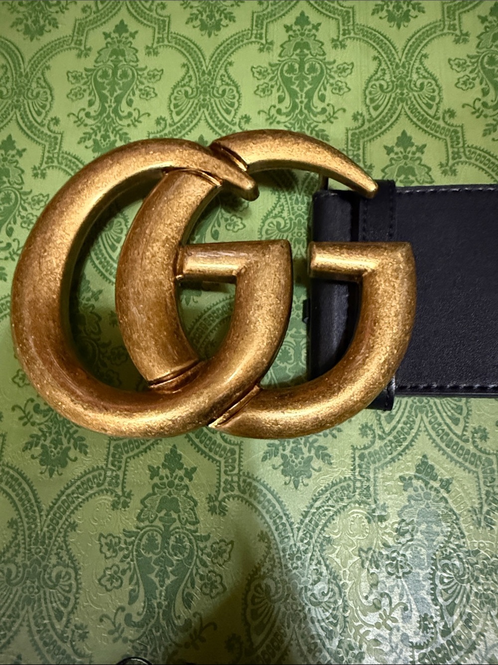 GG Gold Double G 5 inch Buckle Black Belt